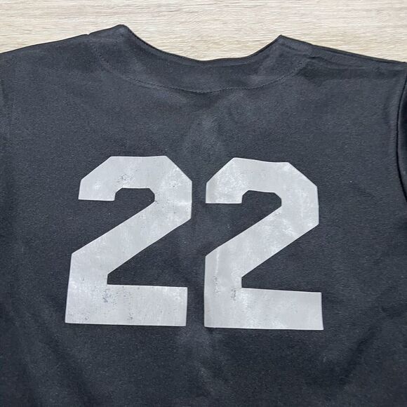 Vintage Majestic MLB Florida Marlins Button Front Jersey Youth Medium Black #22 - Picture 10 of 10